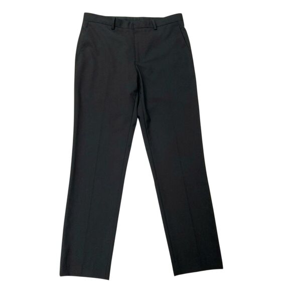 Theory Suit Pants Mens 32x31 Black Flat Front Straight Leg Wool Blend Office - Picture 1 of 12